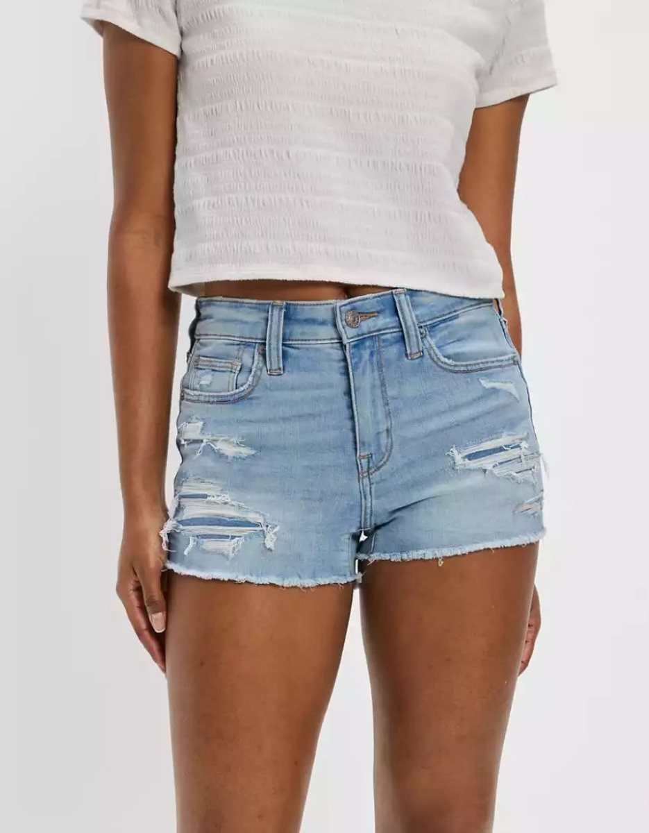 Shorts American Eagle AE Ne(x)t Level High-Waisted Denim Indigo Clair Femme | HXA-18498015